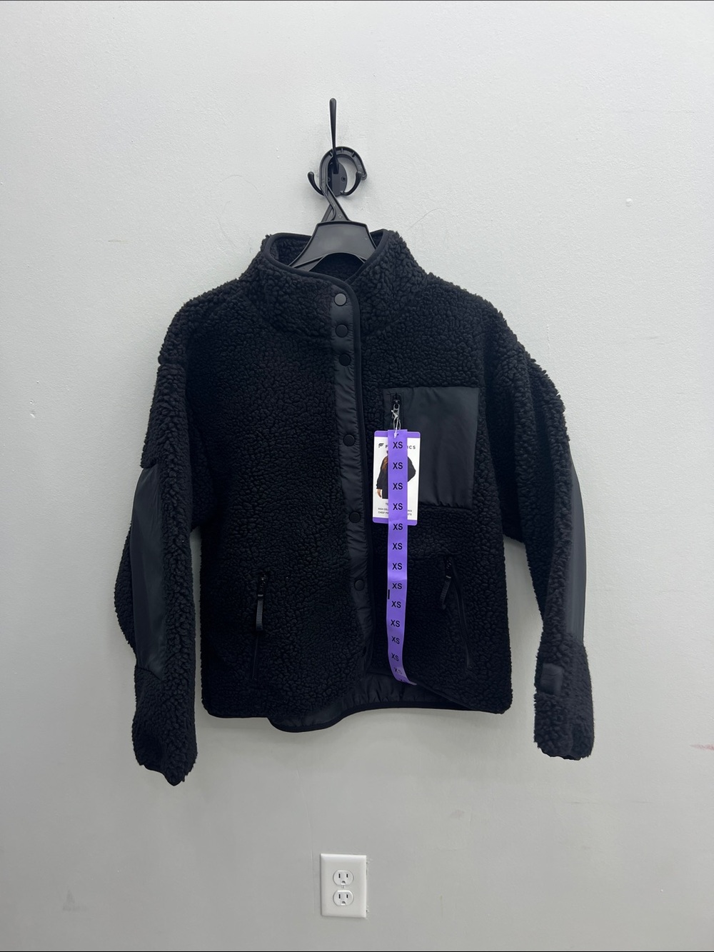 Fabletics Black Sherpa Puffer Jacket Womens